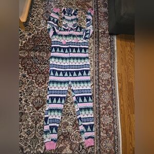 munki munki Pink and Blue Hooded Onesie